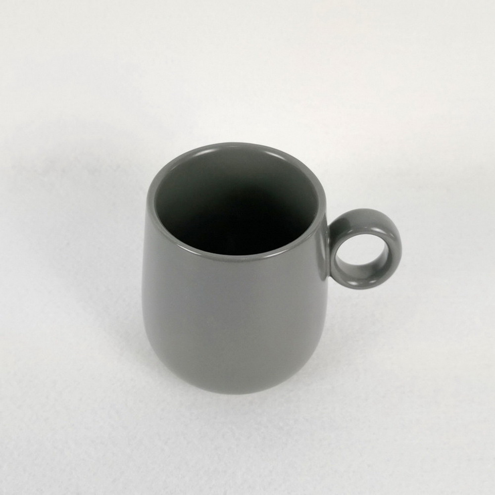 High quality CE Custom logo printed Solid Glaze Color tall stoneware ceramic mug
