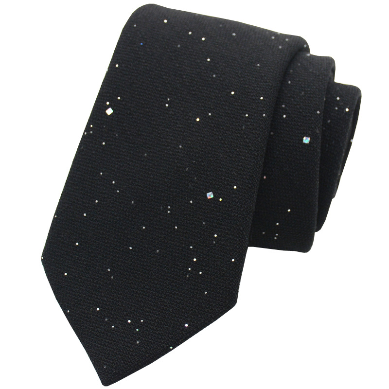 New Shiny Linen Cotton 8CM Width Neckties Solid Sequin Ties For Men Women Casual White Neck Tie Office Daily Neckwear Cravate