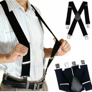 35/25/20mm Wide Men Suspenders High Elastic Adjustable 4 Strong Clips Suspender Heavy Duty X Back Trousers Braces