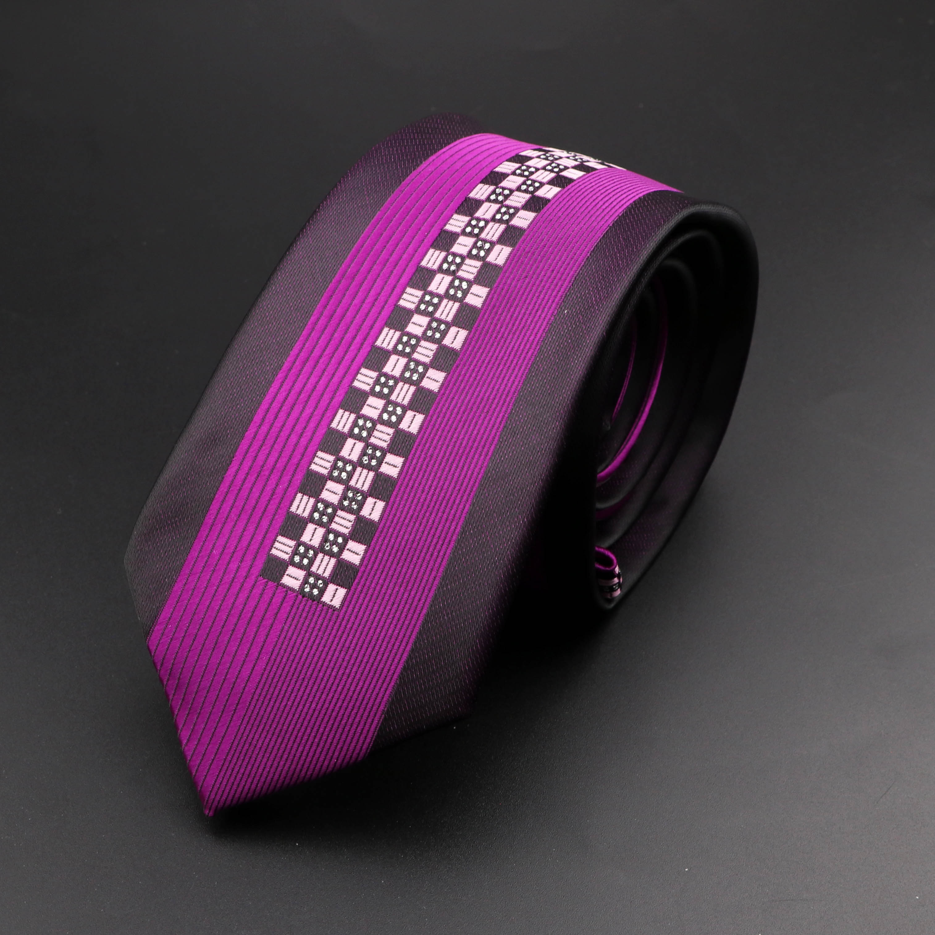 New Skinny 6cm Ties For Men Wedding Dress Necktie Perple Floral Paisley Patchwork Tie Business Slim Shirt Accessory Gift Cravate