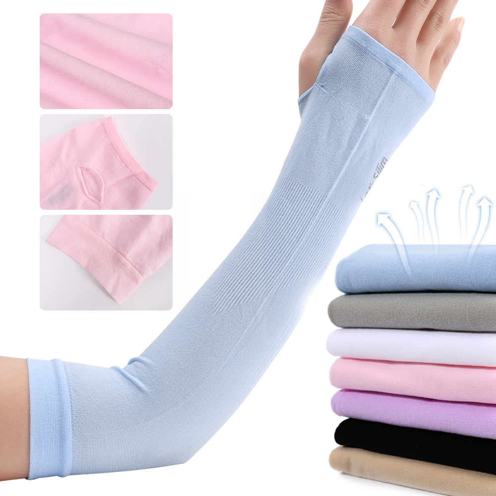  Ice Sleeve Men's Sunscreen Sleeves Women's Summer UV Protection Long Gloves Ice Silk Riding Arm Protection Thin Outdoor Sleeves