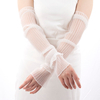 Summer Long Fingerless Gloves Women Outdoor Sun Protection Sleeves Thin Lace Mesh Arm Sleeve Sunscreen Uv Driving Mittens