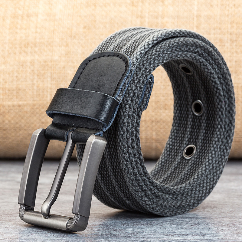 Canvas Belts Men's Fashion Casual Luxury Designer Jeans Accessories Polyester Woven Nylon Youth Stripe Pin Buckle Belts