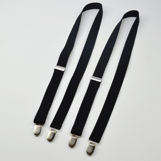 4 Clips Black No Cross Suspenders for Women Adult 2.5cm Pants with Adjustable Suspender Adjustable Elastic Trouser Grey