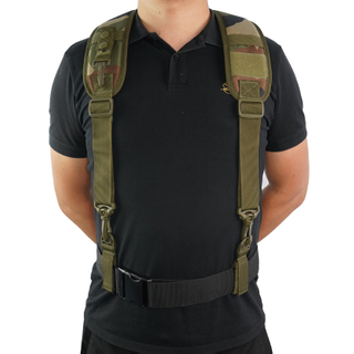 Tactical Duty Belt Harness Suspenders Padded Tool Belt Suspender Padded Adjustable Suspenders( with Key Holder)