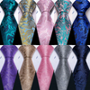 Exquisite Folral Teal Men Tie High Quality Silk Pocket Square Cufflinks Sets Elegant Jacquard Necktie Wedding Party Barry.Wang