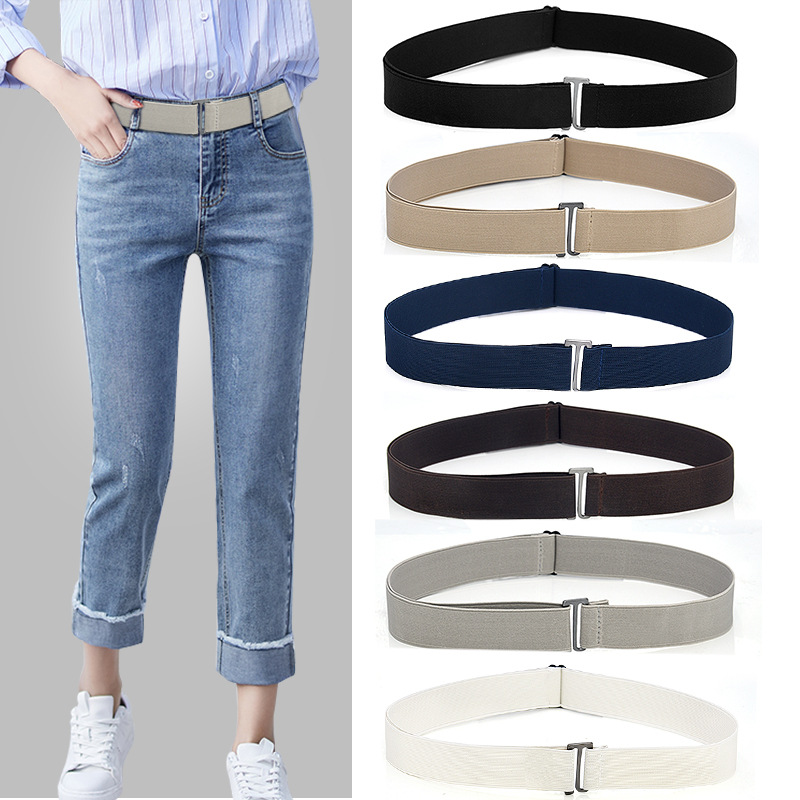 Women Stretch Belt Invisible Elastic Web Strap Belt with Buckle for Jeans Pants Dresses Belts For Women Waistband Corset Belt