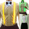Men's Light Up LED Suspenders Bow Tie Unisex Elastic Adjustable Pants Suspender Illuminated Led For Music Festival Costume Party