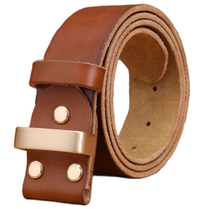 Belt Leather without Gold Smooth Buckle for Mens Belts Luxury Cowboys Camel Brown Match Famous Brand Buckle 3.8 Cm High Quality