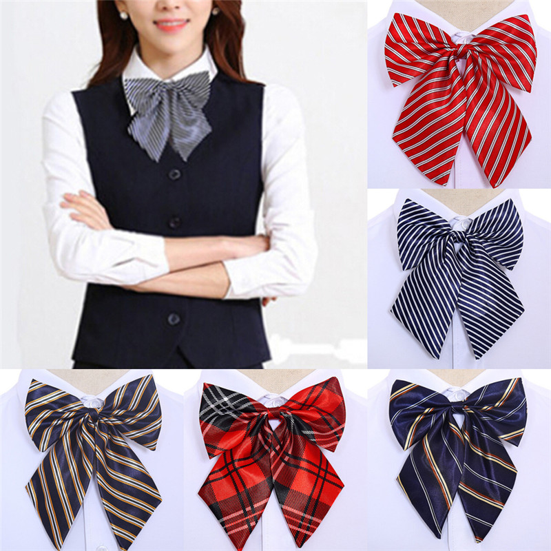 1 Pcs Fashion Elegant Women Bowties Striped Bow Ties Silk Tie Bow Tie Butterfly Neck Wear Collar Accessory To Dresses
