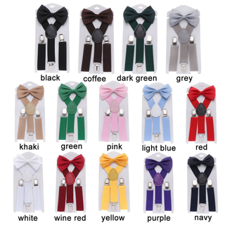 1 Pcs Elastic Suspenders with Tie New Fashion Suspenders Children Boys Girls With Bow Tie Adjustable Straps Accessories For Kids