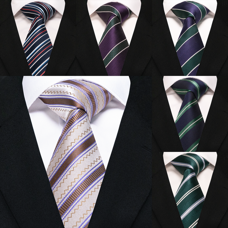 Men's Neckties with Striped Designs Fashionable Gifts for Gentlemen in Fine Apparel Purple Accessories for White Shirts