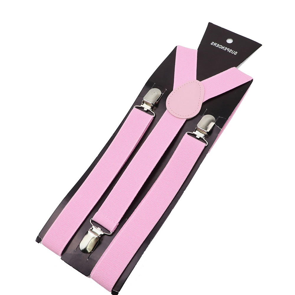 Solid Color Unisex Suspenders Clip-on Buckle Men Straps Adjustable Elastic Y-Back Braces For Wedding Suit Skirt Accessories Gift