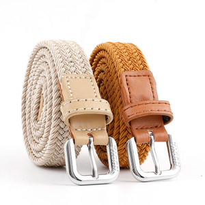  New Casual Kids Belt Woven Stretch Solid Color Men's Fashion Knit Pin Buckle Belt For Boys Girls Designer Belts Wholesale