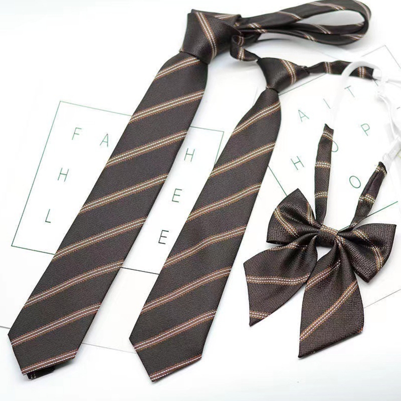 Uniform Tie Bow Necktie Pre-tie Bow Ties Uniform Ties For Student Solid Color Basic Small Necktie Long Skinny Tie