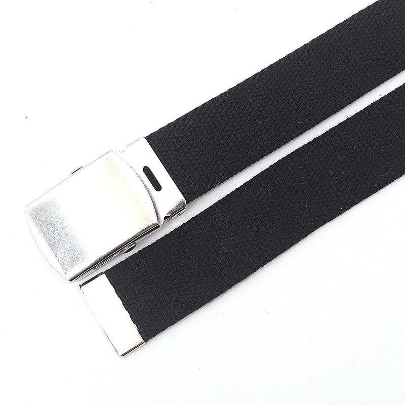 New Fashion Men's Canvas Belt Silver Alloy Buckle Casual Women's Belt 3.8cm Design Unisex For Teenagers