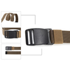 Nylon Canvas Belt for Women Men Pants Jeans 1.5inch Plastic Buckle Metal Free Elastic Belt Military Tactical Waist Belt-Black