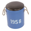Metal Round Bucket Seats Stool Pail Tabouret Ottoman with Handle 