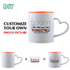 Promotion Sublimation Blank 11oz Rim Color Handle Color Mug