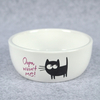 Fancy Dolomite White Ceramic Dog Cat Pet Food Bowl