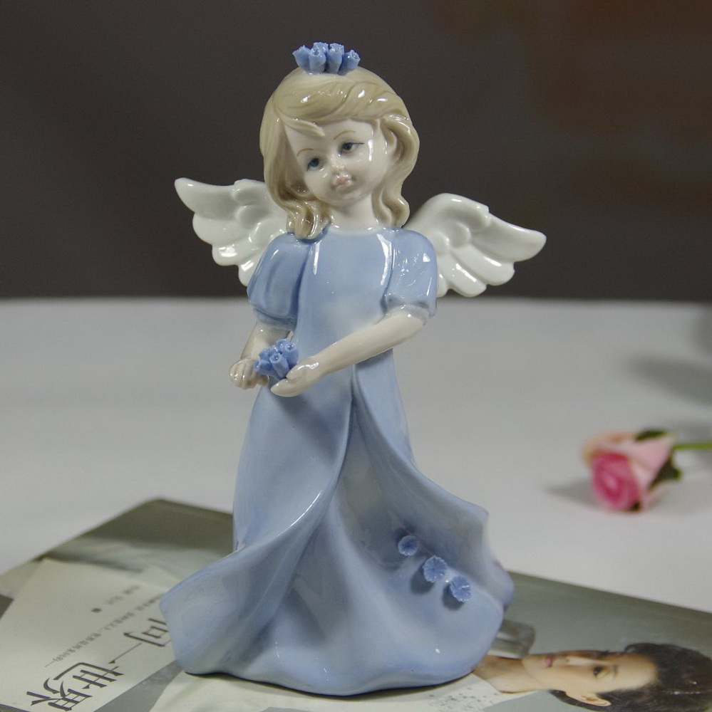Hot Sale Ceramic Home Decoration Sculptures Angel Girl