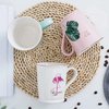 2019 New Fashion Design Tropical Leaves And Flamingo Printing Ceramic Water Mug