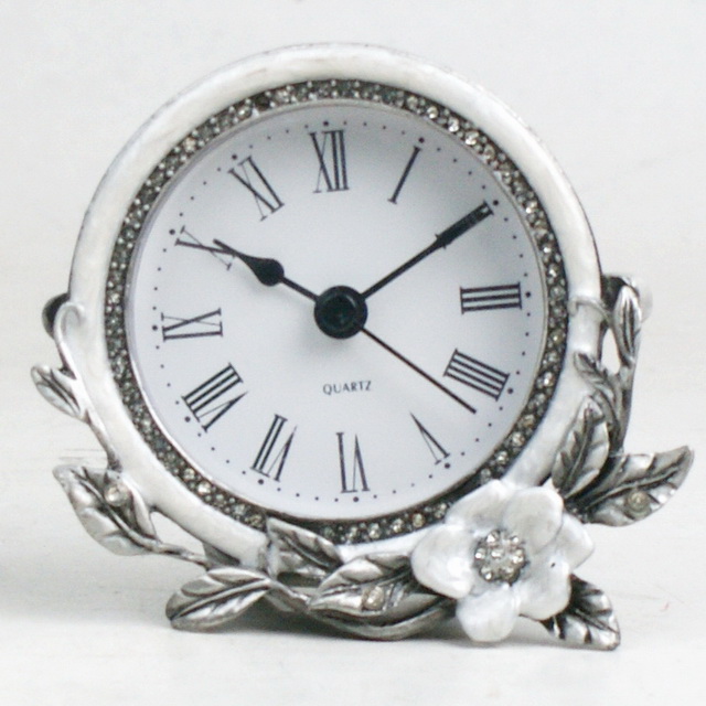 Pewter Mini Table Clock for Angel with Wings
