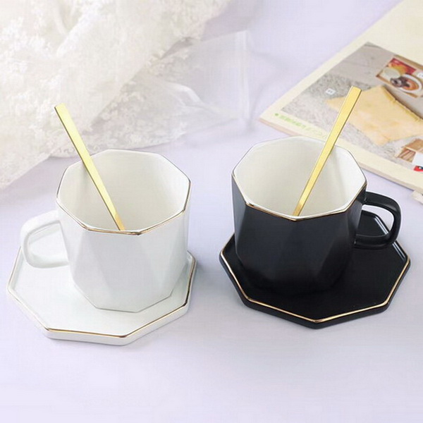 11oz Cat Design Ceramic Coffee Mug White And Black Water Mug Cup