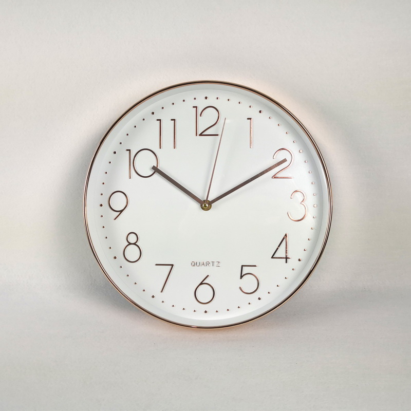 10 /12 Inch Round Custom Cheap Plastic Printed Simple Wall Clock for