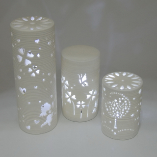 Graceful Custom Pattern Embossed Design Home Decor Ceramic Night Light for Kids