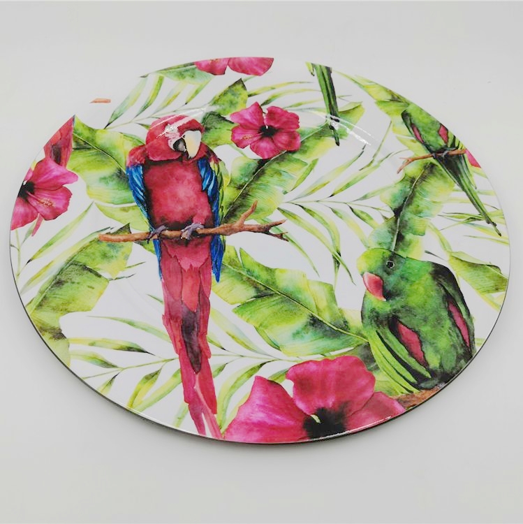 Wholesale Cutlery Set Round Disposable Plastic Plates with Hot Stamping