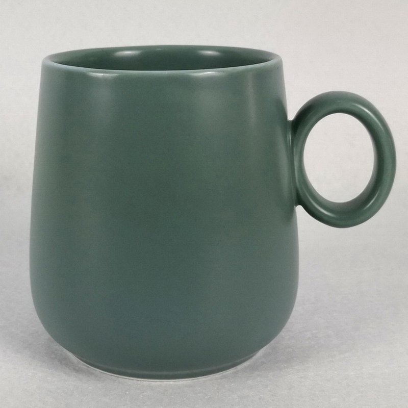 Colored Glaze Light Grey Coffe Cup Mug Ceramic