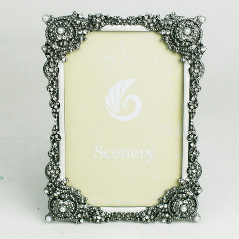 Zinc Alloy Diecasted Flower Design Pure White Enamel Photo Frames Buy