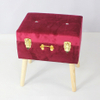 High-end Red Rectangle Folding KD Homemade Fabric Foot Rest Stool