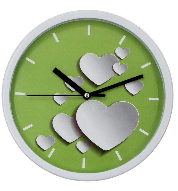 Custom DIY Heart Design Plastic Wall Clock for Home Decor