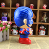 Polyresin custom coin superman piggy bank for home decoration