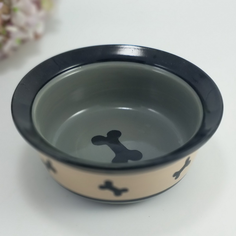 Nice Colorful Fancy Ceramic Cat Designer Pet Bowl with Silicone Base