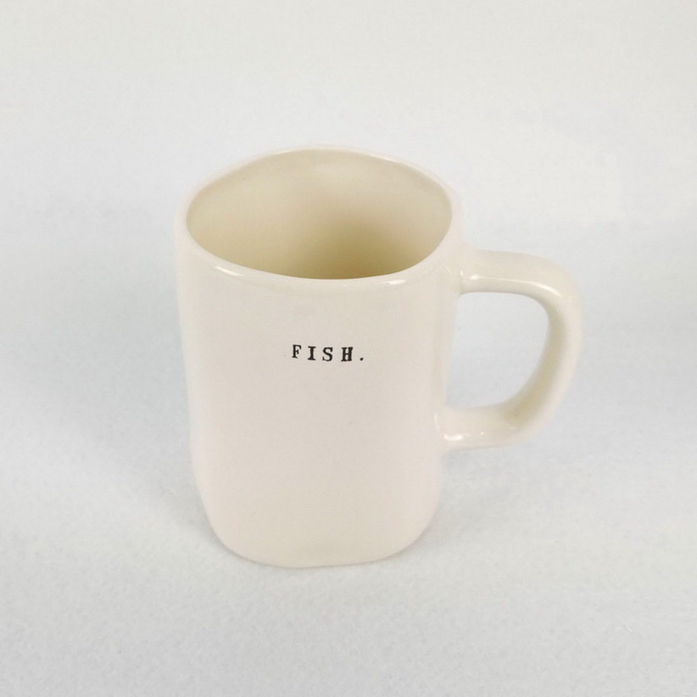 Stylish non- toxic white glazed ceramic coffee mugs with custom logo