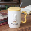 Animal Rabbit Design 12oz Ceramic Mug with Stainless Steel Spoon