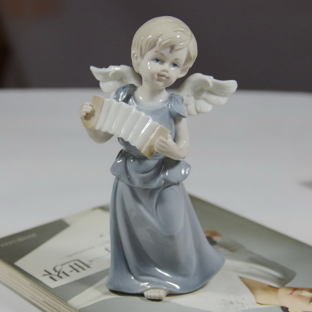 Europe Style Porcelain Craft Antique White Ceramic Angel
