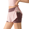 Women 2 In 1 Running Shorts Elastic Waist Running Tight Yoga Short Woman Sports Short Pink Gym Fitness Shorts Sportswear