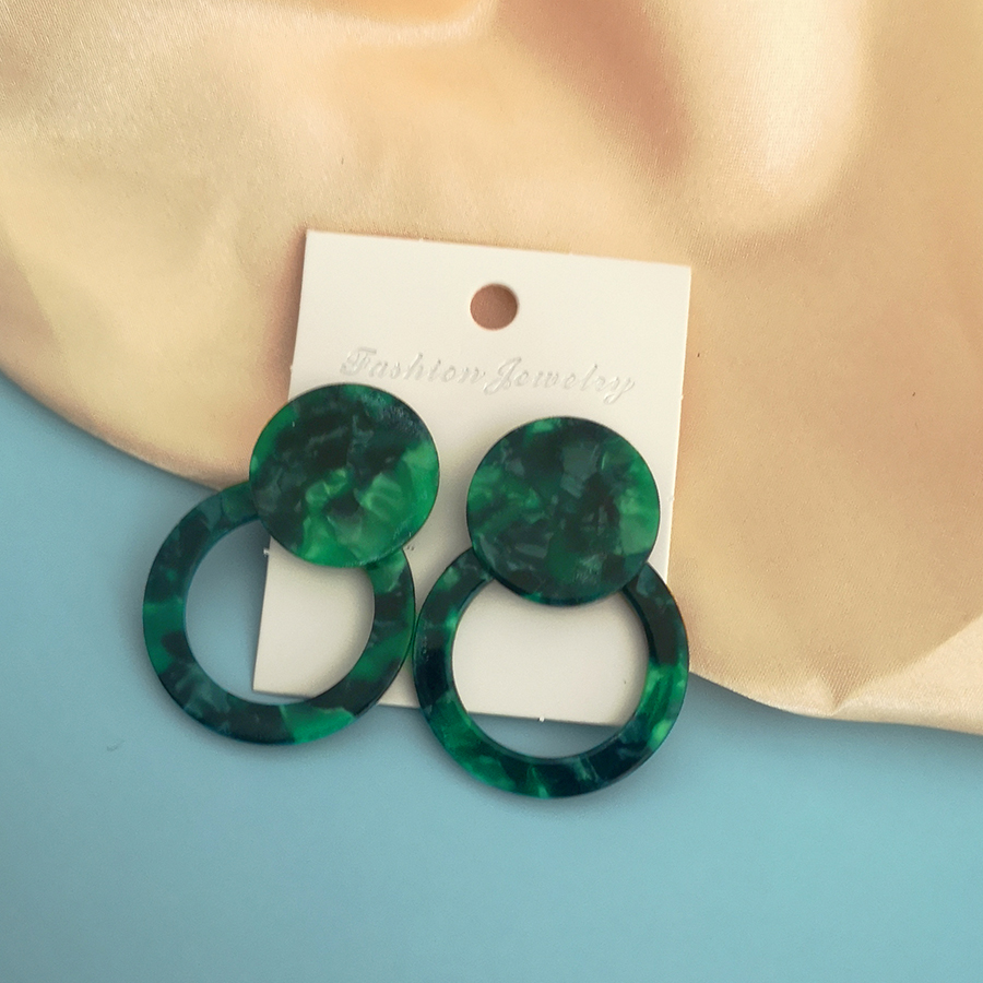 Fashion Statement Earrings Vintage Green Resin Leaf Earrings For Women 2021 Trend Gold Geometric Hanging Earrings Female Jewelry