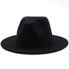 New British Style Winter Child Wool Solid Classic Fedoras Cap Boy Girls Panama Jazz Hat Big Wide Brim Big Black Fedoras 52-54CM