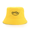 Summer Unisex Bucket Hat Smiley Embroidery Women Cotton Double-Sided Simple Bob Hip Hop Hat Fashion Panama Beach Fishing Sun Cap