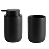 Black Liquid Soap Dispenser Ceramic Cup Hand Sanitizer Shampoo Bottle Shower Gel Foam Lotion Bottle Bathroom Accessories Set