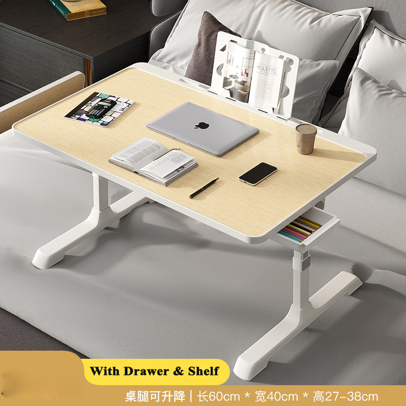Adjustable Study Table for Bedroom Laptop Desk Bed Table for Foldable Computer Gaming Desks Lifting Up Standing Desk With Drawer