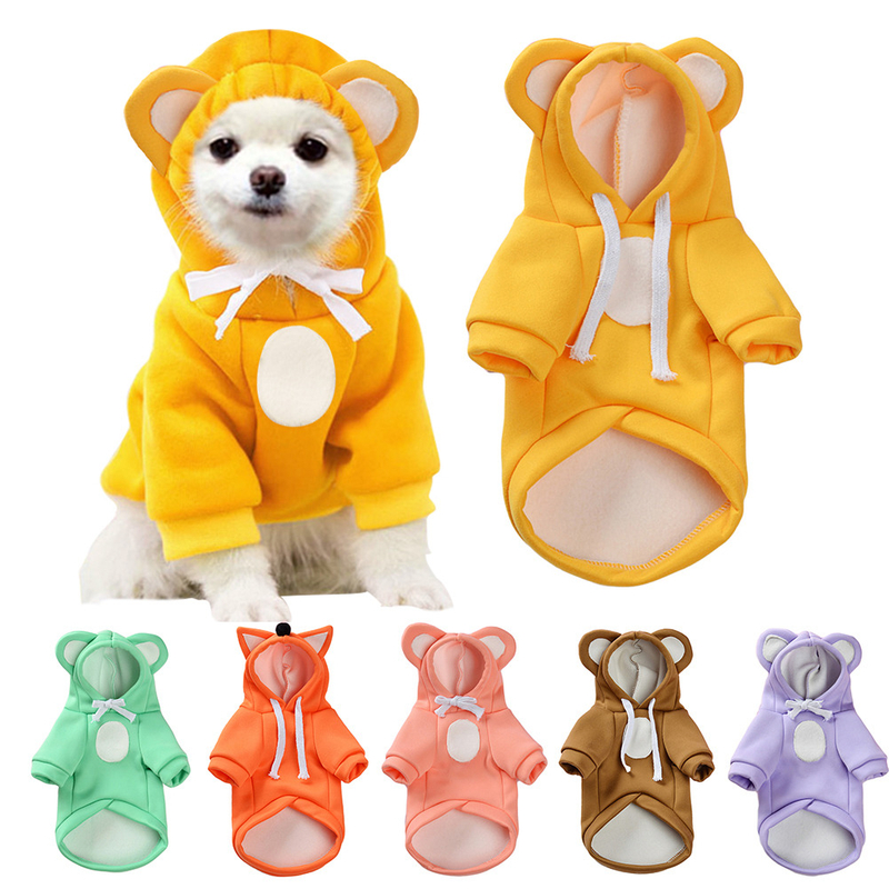 Dog Winter Warm Clothes Cute Plush Coat Hoodies Pet Costume Jacket For Puppy Cat French Bulldog Chihuahua Small Dog Clothing