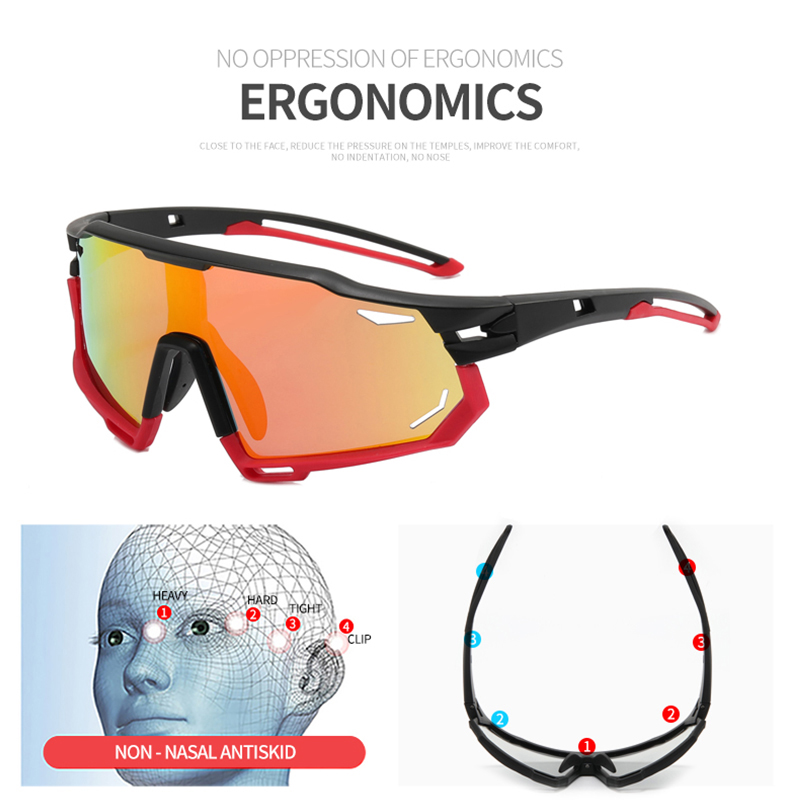 Photochromic Sports Glasses Men&#39;s And Women&#39;s Polarized Bike Eyewear Mountain MTB Cycling UV400 Sunglasses Bicycle Road Goggles
