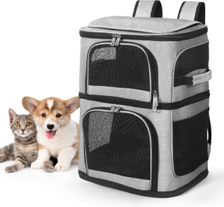 Factory Luxury Lightweight Folding Double-Layer Pet Stroller Oxford Trolley Pet Carrier Mesh Ventilation Cats Puppy