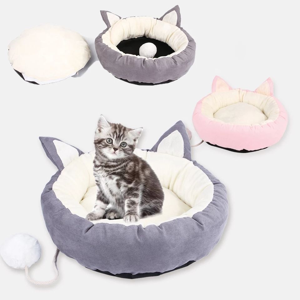 1PC Cute Ear Pet Dog Bed Winter Warm Fleece Dog House For Chihuahua Luxury Sofa Kennel Nest Puppy Cat Bed Dog Cushion Hondenmand